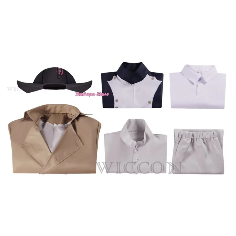 هالوين فيلم نابليون تأثيري الإمبراطور الفرنسي تأثيري الزي العسكري بدلة كاملة معطف قبعة بيع الكبار زي الملابس مجموعة كاملة