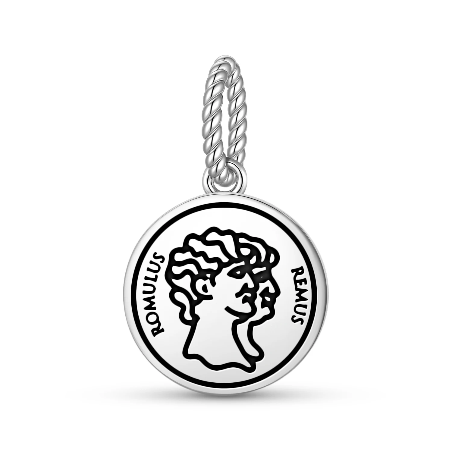 Roman Empire Romulus–First king of Rome Pendant 925 Sterling Silver Symbol Charm Bead for Women Bracelet Necklace Jewelry Trendy