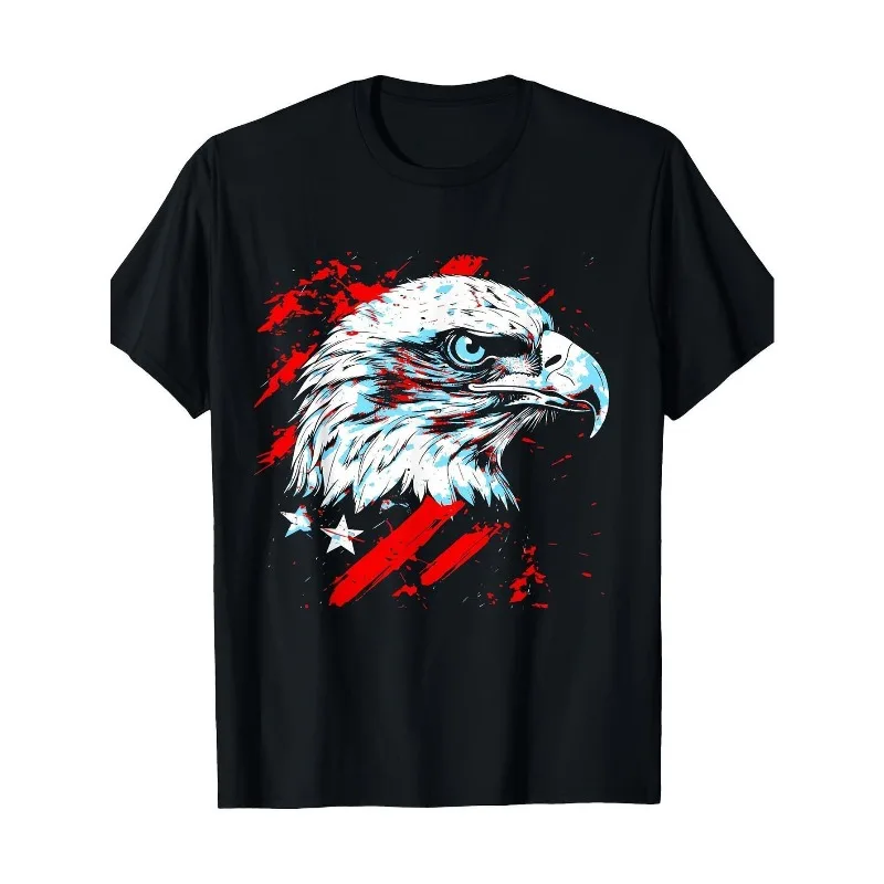 

Patriotic Eagle T-Shirt Bald Eagle American Flag Colors Graphic Tee for Men 4th of July Independence Day Veteran Gift Shirt 2025