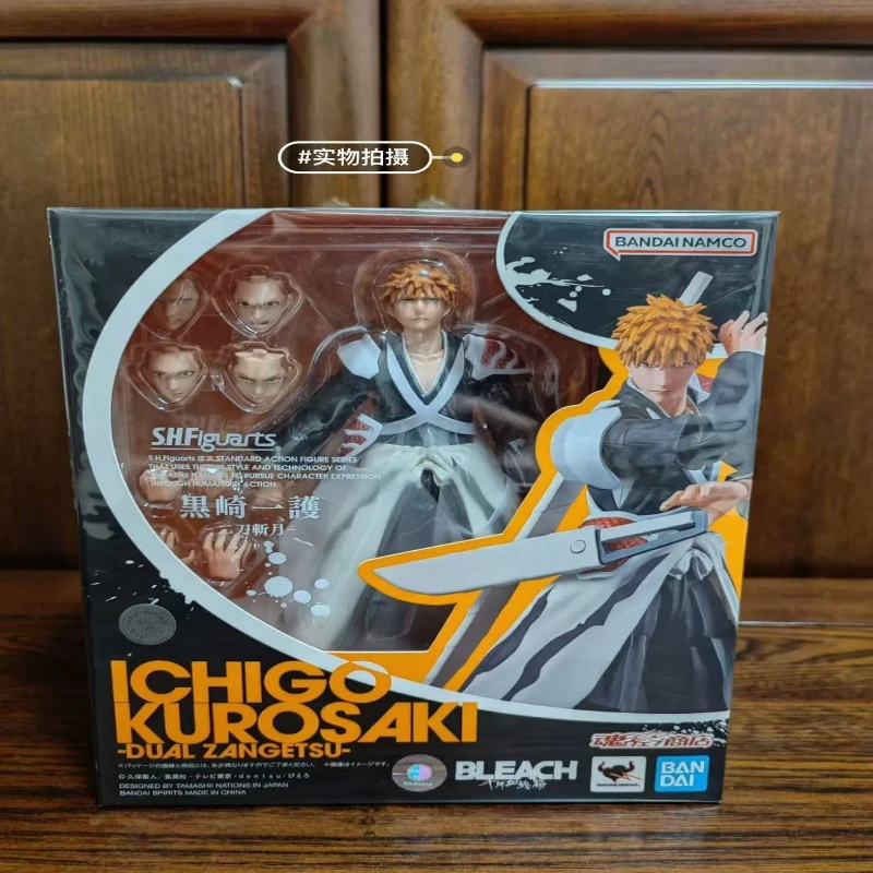 

En Stock Bandai S.H.Figuarts Ichigo Kurosaki Dual Zangetsu Bleach guerra de sangre de mil años figura de acción juguete modelo r