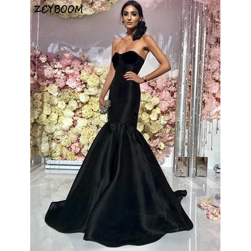 

Charming Strapless Backless Sleeveless Evening Dress 2025 Mermaid Floor Length Sweep Train Zipper Custom Made Party Prom Dress