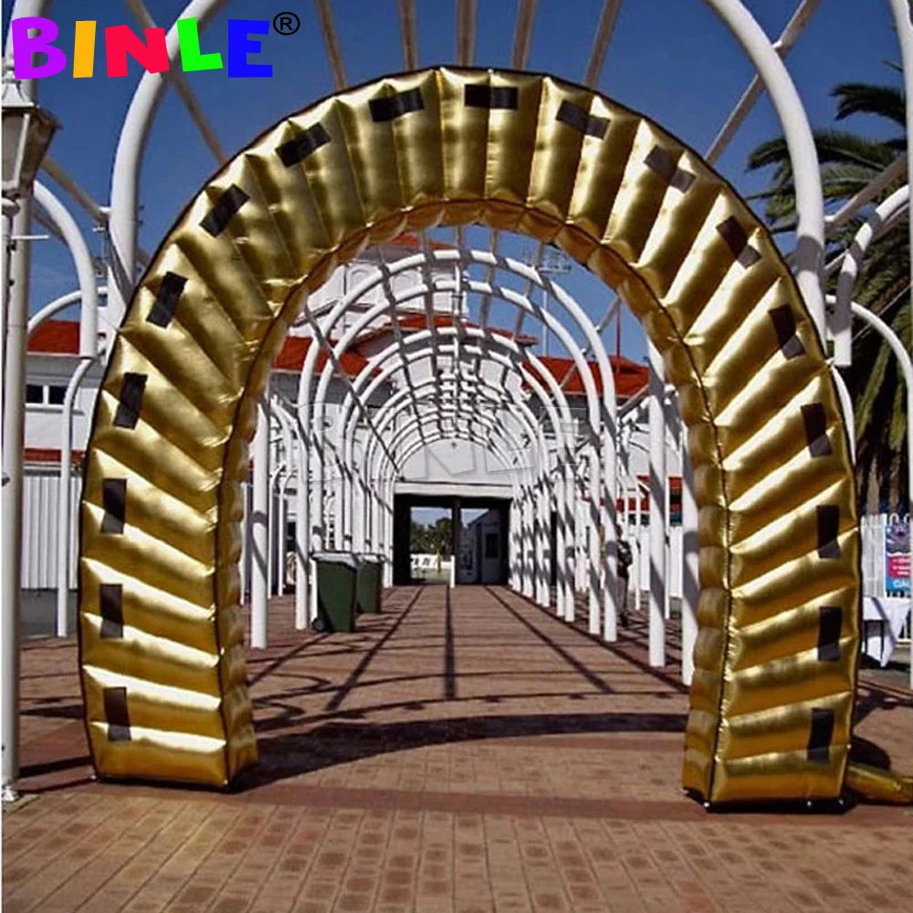 Top designed inflatable entrance arch golden inflatable arch gate for wedding party