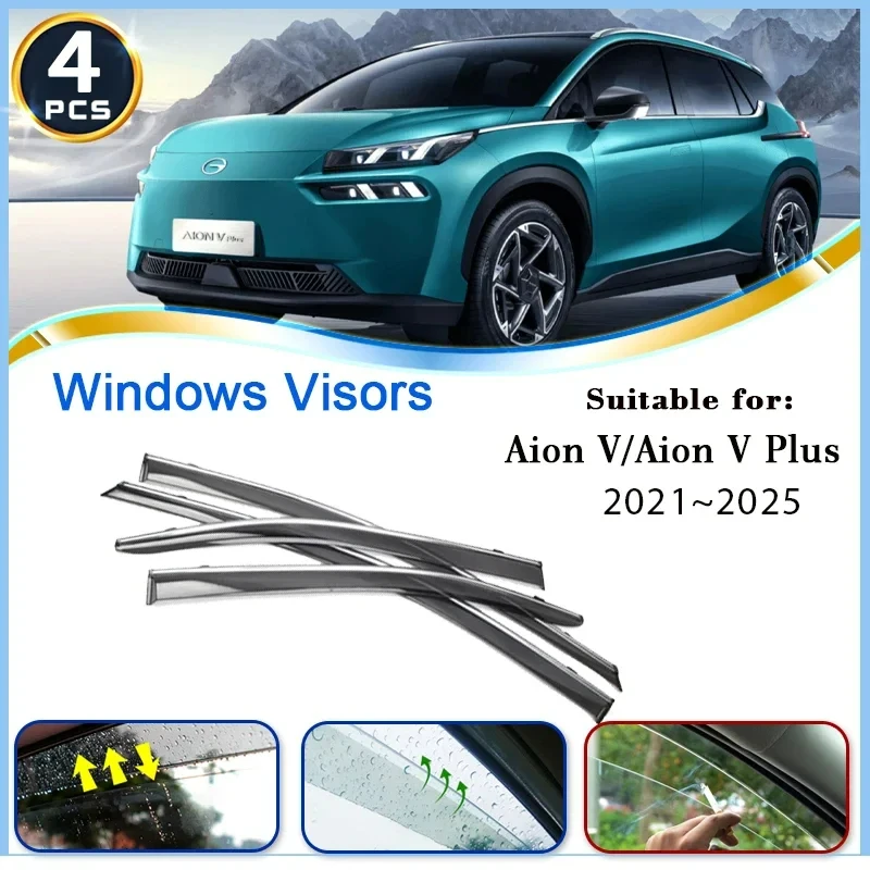 

For Aion V Plus 2021~2025 Car Window Visors Waterproof Wind Rain Visors Deflector Shades Weathershields Shelter Auto Accessories