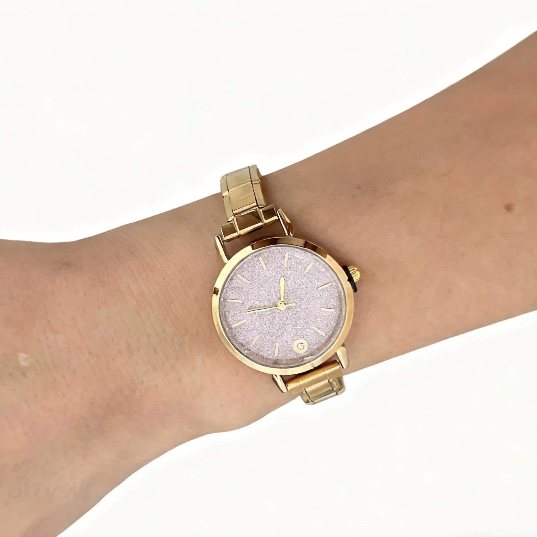 INS Luxury Sparkling Dial Women Module Watch Detachable Steel Link Strap Multicolor Sand Surface Dial Elegant Daily Couple