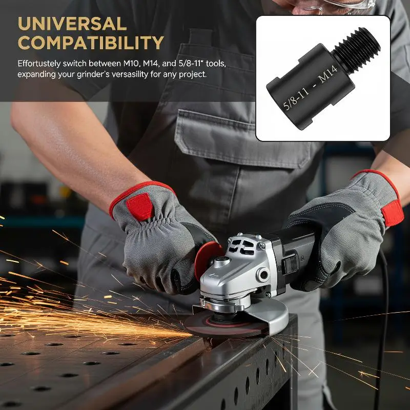 Angle Grinder M10 M14 5/8-11 Adapter Thread Converter Adapter Interface Connector Screw Connecting Rod Nuts Slotting 100 125Type