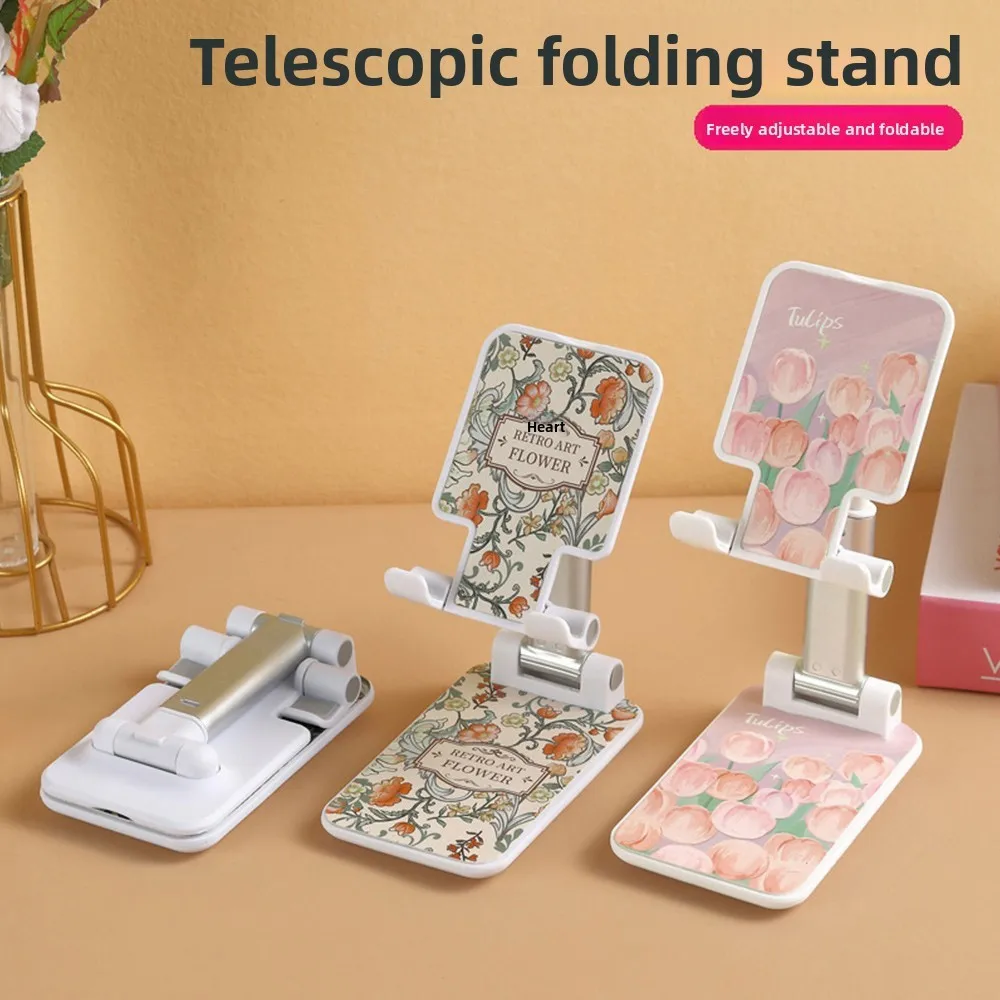 New Adjustable Mobile Phone Holder Stand Lazy Cartoon Folding Stand Print Universal Desktop Tablet Holder