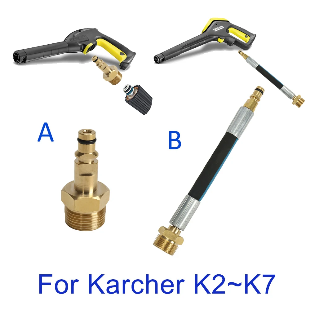 

High Pressure Washer Hose Adapter M22 High Pressure Pipe Quick Connector Converter Fitting for Karcher K-series Pressure Washer