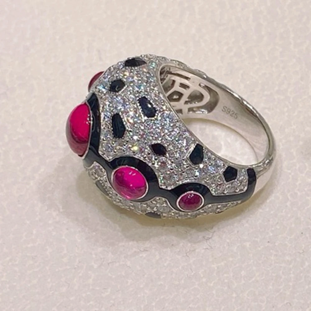 ARIGAYA 925 فضة أسود الراتنج مختبر خواتم الأحجار الكريمة الزرقاء للنساء غرامة مجوهرات هدايا الحفلات #3