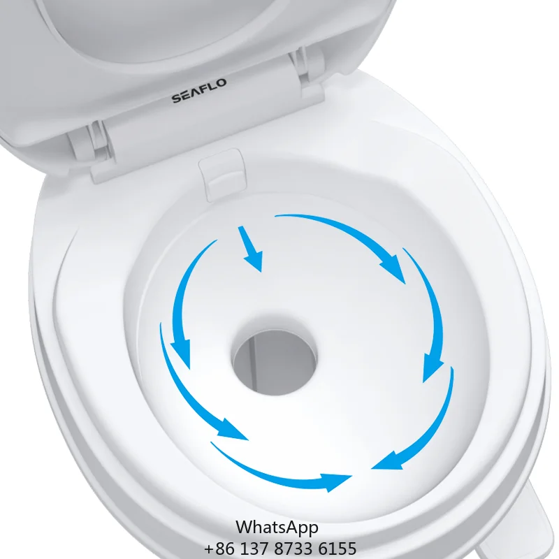 SEAFLO Ergonomic Foot Pedal Residential Height RV Toilet High-Powered Tri-Directional Flush Nozzlestoilet