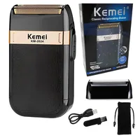 Kemei KM-2024 USB Charging Electric Shaver Additional Cutter Head Reciprocating Twin Blade Razor Shaver Beard Trimmer