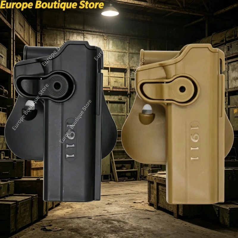

Outdoor Tactical 1911 Waist Holster with Mag Pouch Portable Carry Bag Model Accessories for Collection Cosplay Props