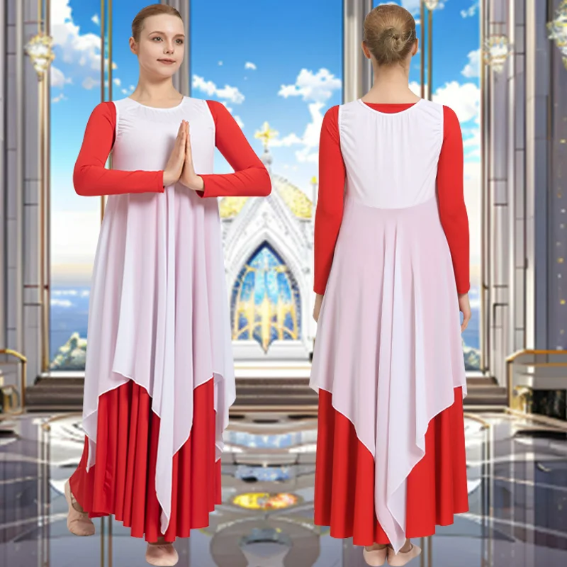 

Женское танцевальное платье-жилет без рукавов для взрослых, для богослужений и хвалебных песнопений, без подкладки, без швов в промежности, свободный пуловер для Хэллоуина