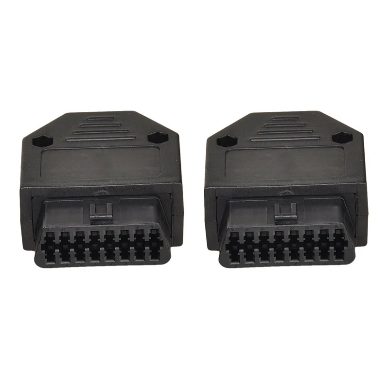 2X OBD2 OBD II 16 Pin Connector Socket Diagnostic Tool Adapter OBD Connector + Enclosures + Terminal + Screws