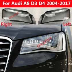 Auto Headlamp Case For Audi A8 D3 D4 2004-2017 Car Front Headlight Cover Glass Lamp Shell Lens Glass Caps Light Lampshade
