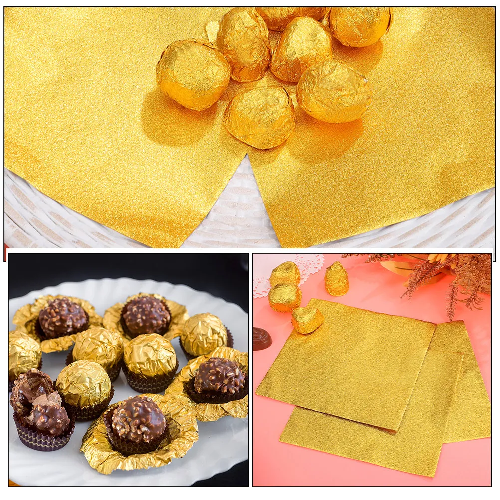 100Pcs 15Cm Foil Chocolate Wrapping Paper Candy Foil Wrapper Butter Paper for Homemade Chocolates DIY Confectionery Supplies view 3