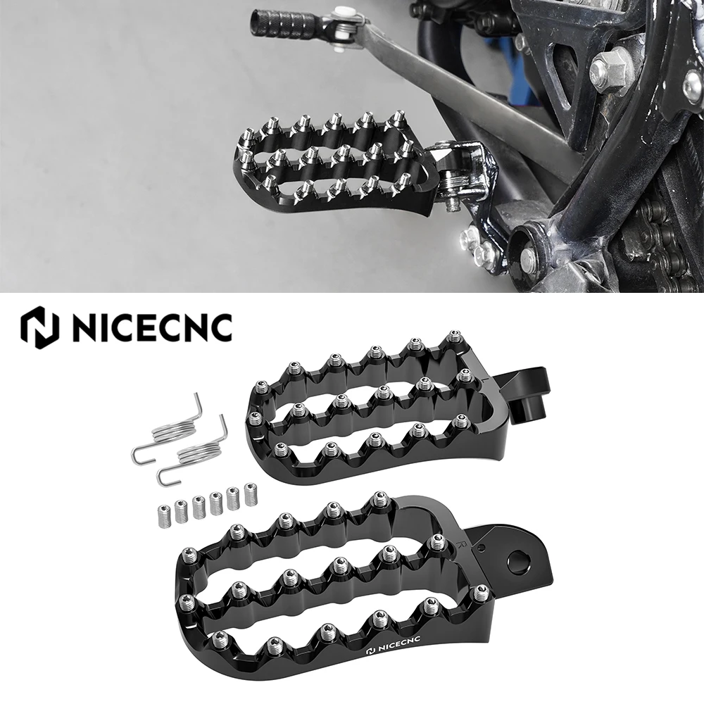 

NICECNC For Kawasaki KLR650 KLR 650 1987-2024 2023 2022 Motorcycle Footpegs Footrest Forged Larger 7075 Billet Aluminum