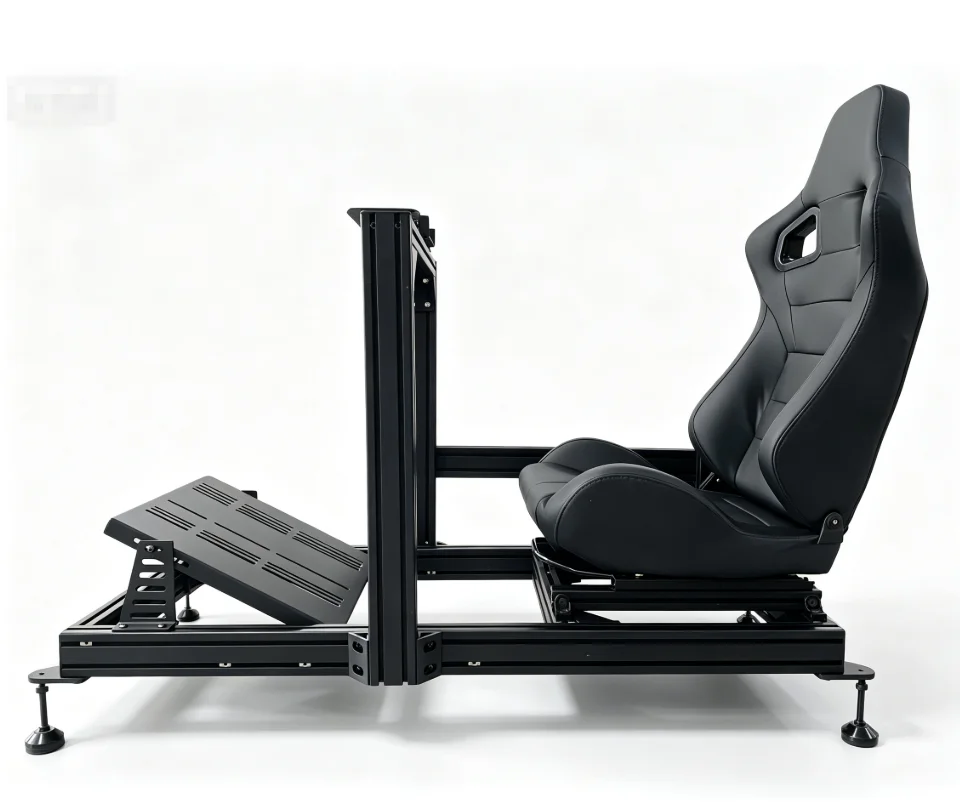 Custom 4080 Aluminum Complete Sim Racing Cockpit Motion Simulator With Seat Full Sim Rig Frame Bucket Seat For F1 Motion Kit