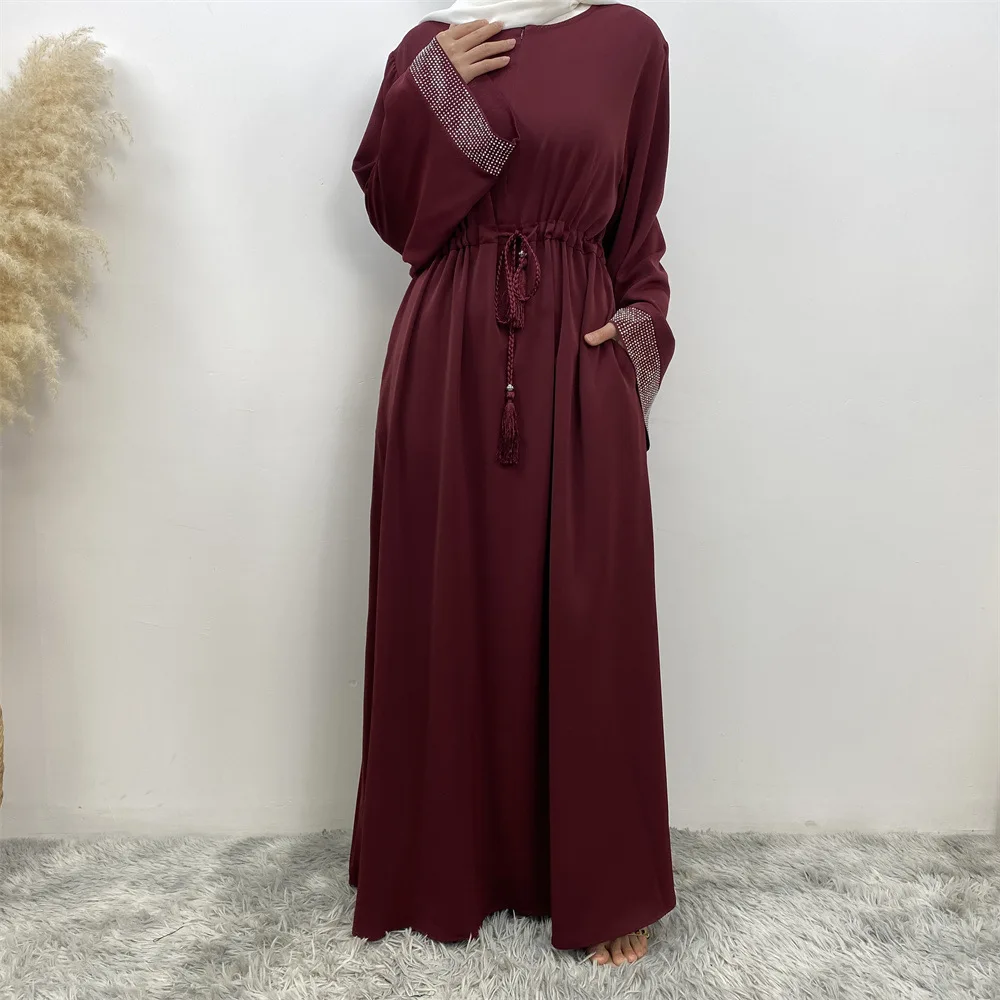 

Femme Musulmane Diamonds Abayas for Women Dubai Turkey Kaftan Islam Dress Eid Ramadan Marocain Caftan Muslim Dresses Abaya Robe