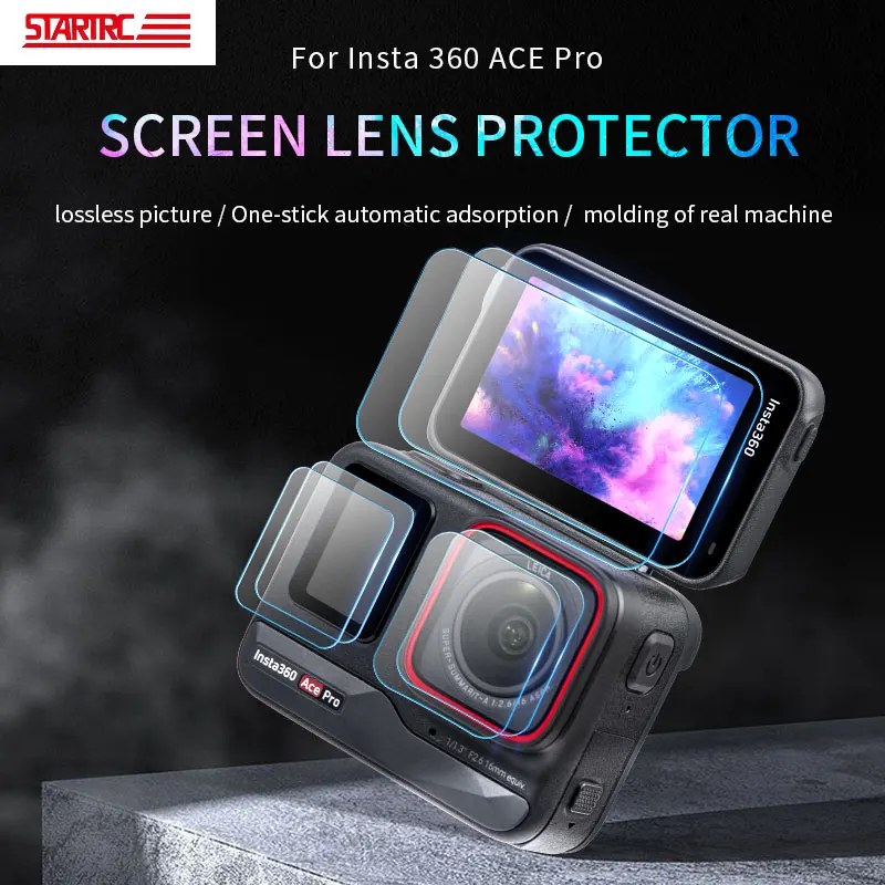 สําหรับ Insta360 Ace/Ace Pro กล้องเลนส์หน้าจอสัมผัสฟิล์ม Protector Anti-Scratch ป้องกันการระเบิดความโปร่งใสสูงฟิล์มชุด