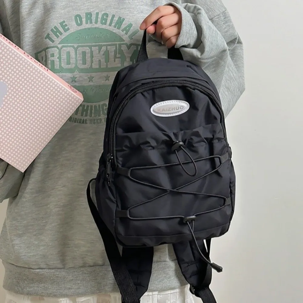 

Japanese Style Lightweight Backpack Solid Color Large Capacity Nylon Shoulder Bags Leisure College Student Schoolbag Teenagers
