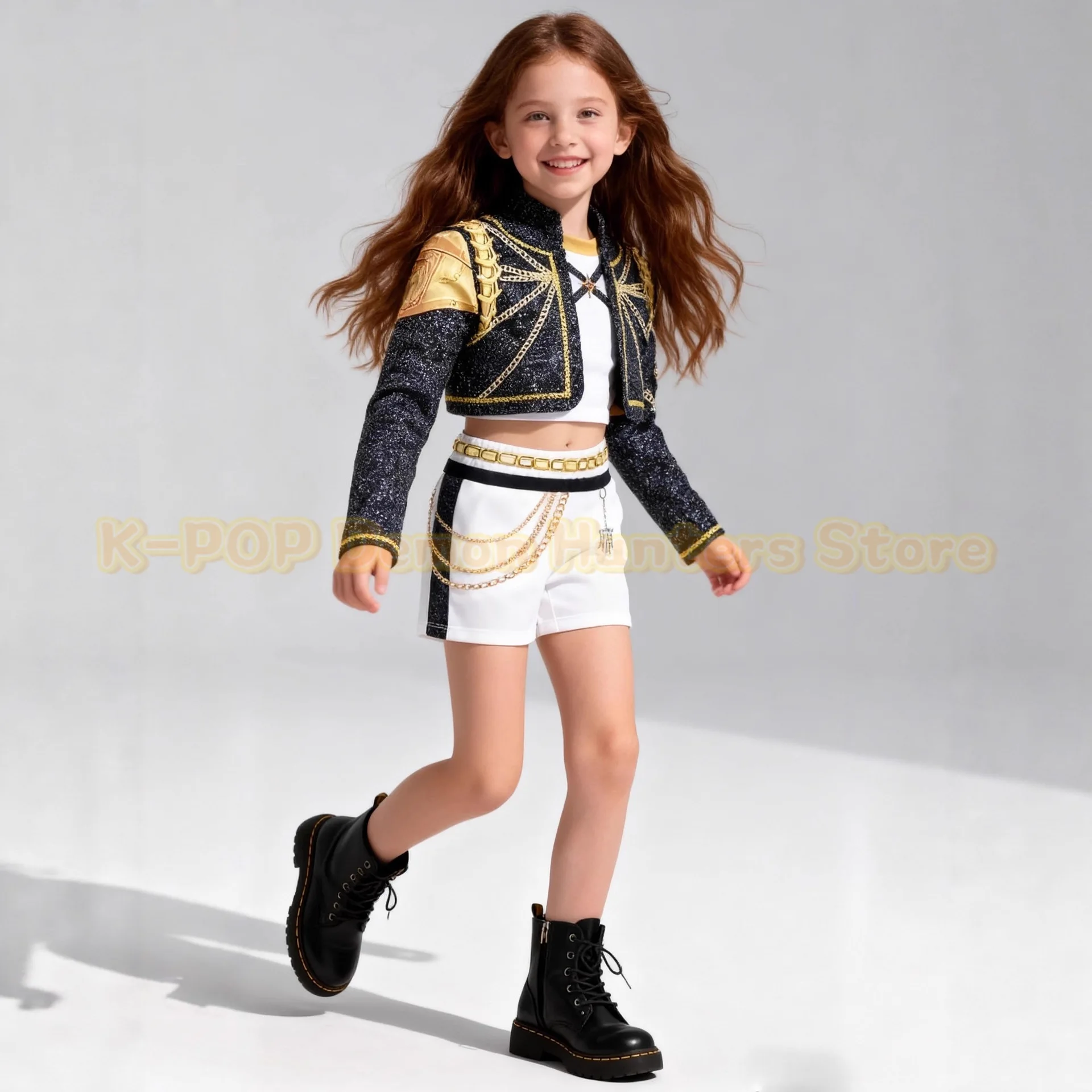 

Anime Kids Kpop Demon Hunter Cosplay Rumi Zoey Mira Cosplay Suit Clothes KPop Rumi Zoey Cosplay Huntrix Costume 3D Print Costume