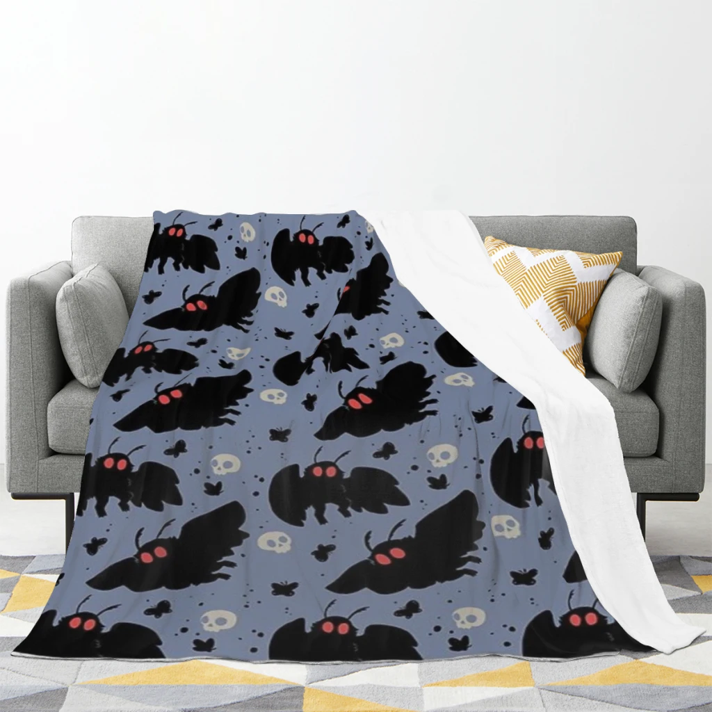 Mothman - Daylight Blue Flannel Soft Warm Throw Blanket Bedding Sofa Cover for Girls Gift