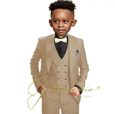 Boys Black wedding suits dress tuxedo 3-piece suit suitable for 2-16 year old boys customized dinner ceremony tuxedo suit