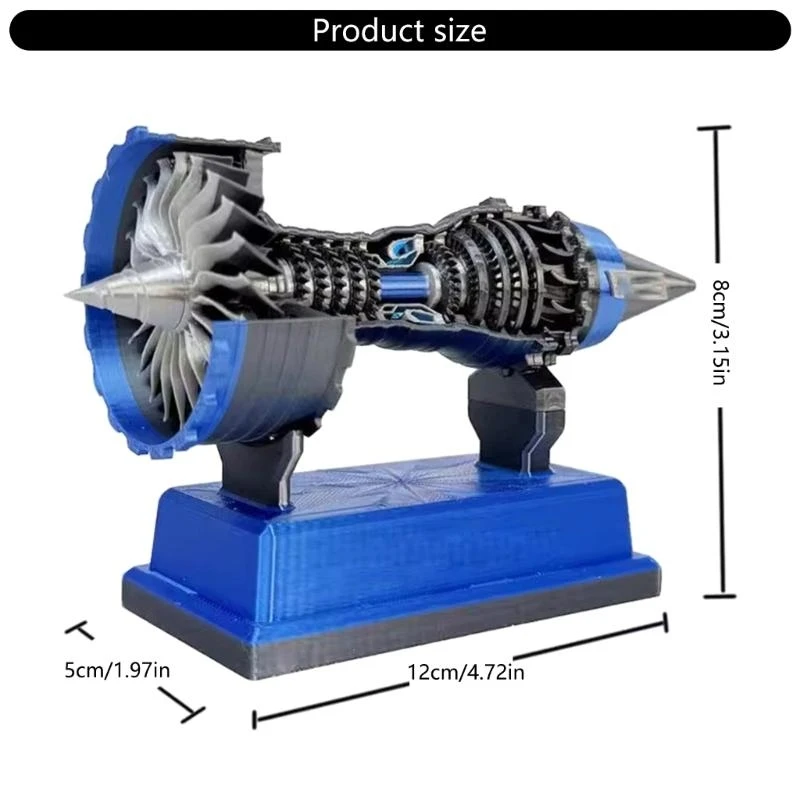 Jet Engine Model TR900 Miniature Turbofan 3D Printing Toy Suitable for Teens Learning and Fun with Rotatable Feature