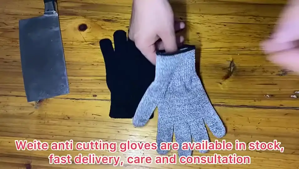 Level 5 HPPE Anti-Cut Gloves Kitchen Gardening Anti-Cut Knitted Gloves Anti-Thorn Wear-Resistant Glass Building Cutting Gloves