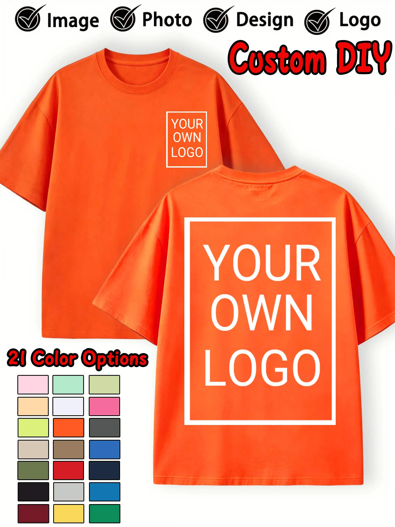 Sommer-T-Shirts für Paare, personalisiertes Muster, individuell, lässig, locker, für Herren, kurzärmelig, aus Baumwolle, weiche Kleidung, All-Match-Team-Arbeitskleidung – Detail 23