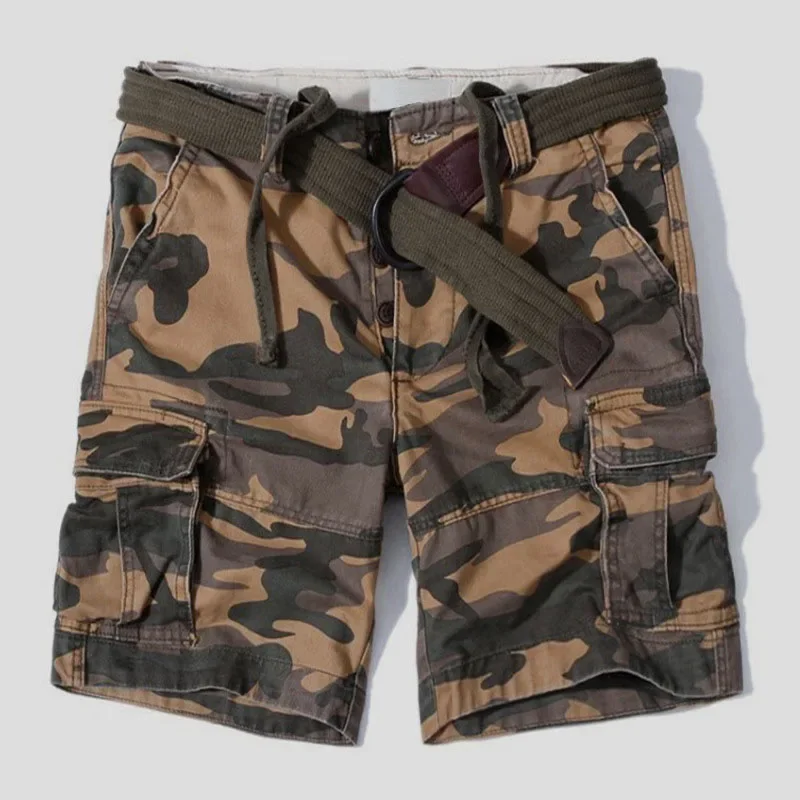 Cargo Short Men 2024 Fashion Brand Designer Summer Hot Luxury Quality Breeches Male Cotton Retro Camouflage Military Camo Shorts