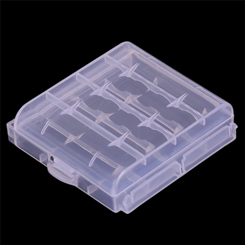 10pcs 4 Slots AA AAA Plastic Battery Holder Storage Box Battery Case Cover for AA AAA Rechargeable Battery Container Organizer