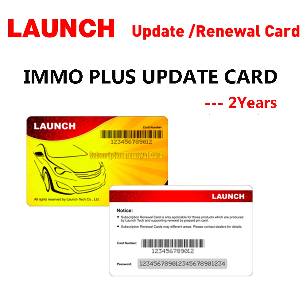 LAUNCH Original 1/2 Years IMMO PLUS Renewal Update Card Pin Card Software Support for X431 PAD V/ PAD VII