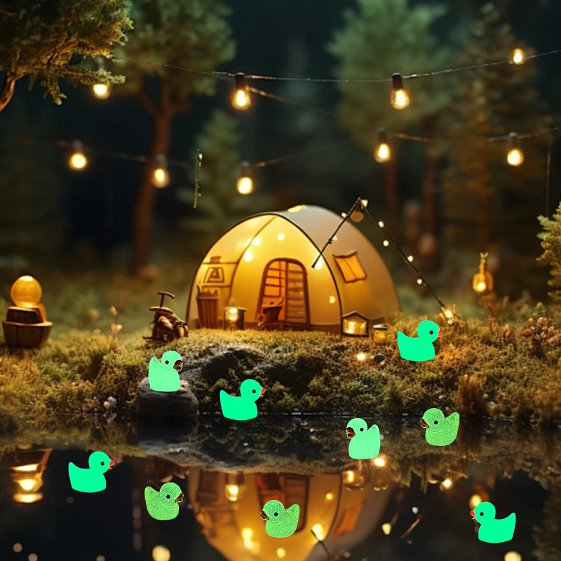 10/20pcs Luminous Mini Ducks Moss Micro Landscape Accessories Glow In Dark Ducks Figurines Fairy Garden Home DIY Decoration Gift