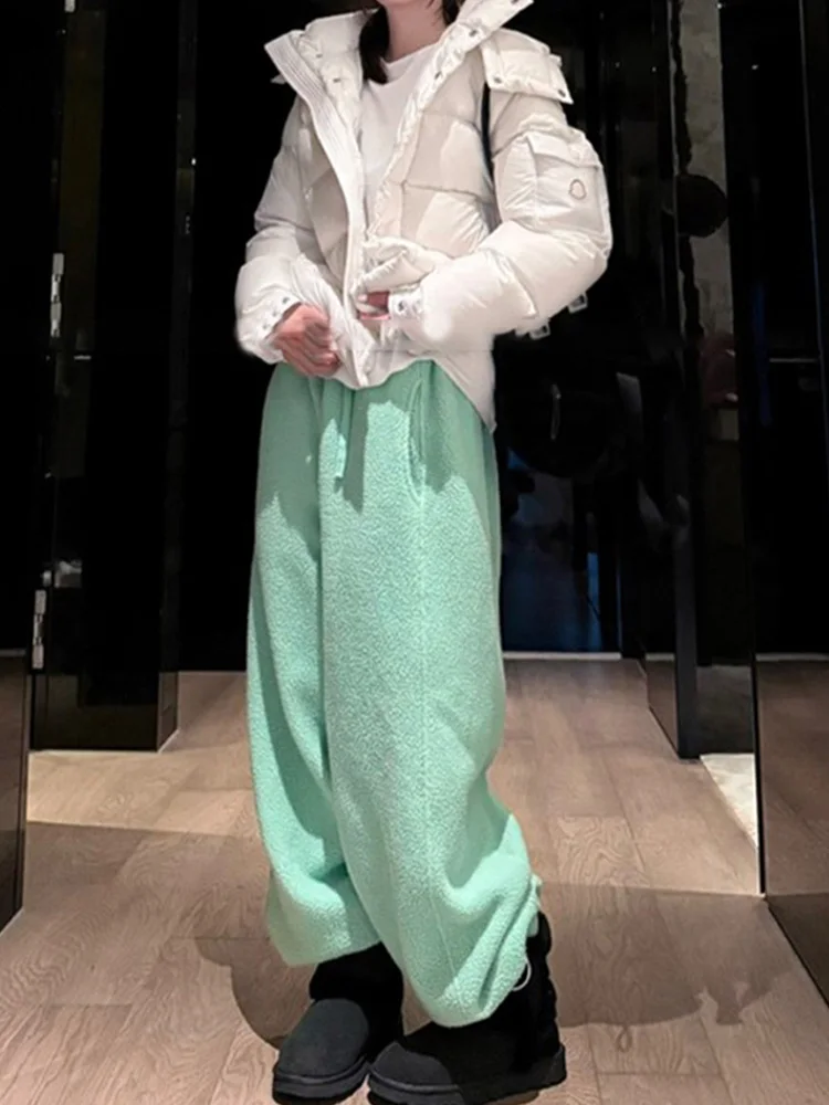 

Eeni Fce Брюки на подкладке Женские зимние повседневные удобные свободные утягивающие прямые брюки