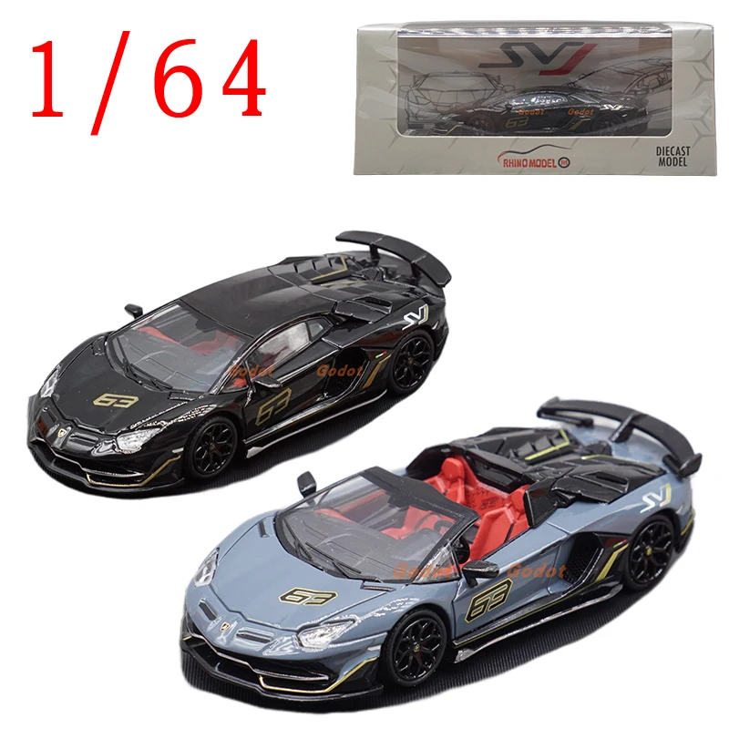

Литой автомобиль RM, масштаб 1/64, Lamborghini Aventador SVJ, модель спортивного автомобиля, сплав Lamborghini Aventador, модель автомобиля, подарочный орнамент