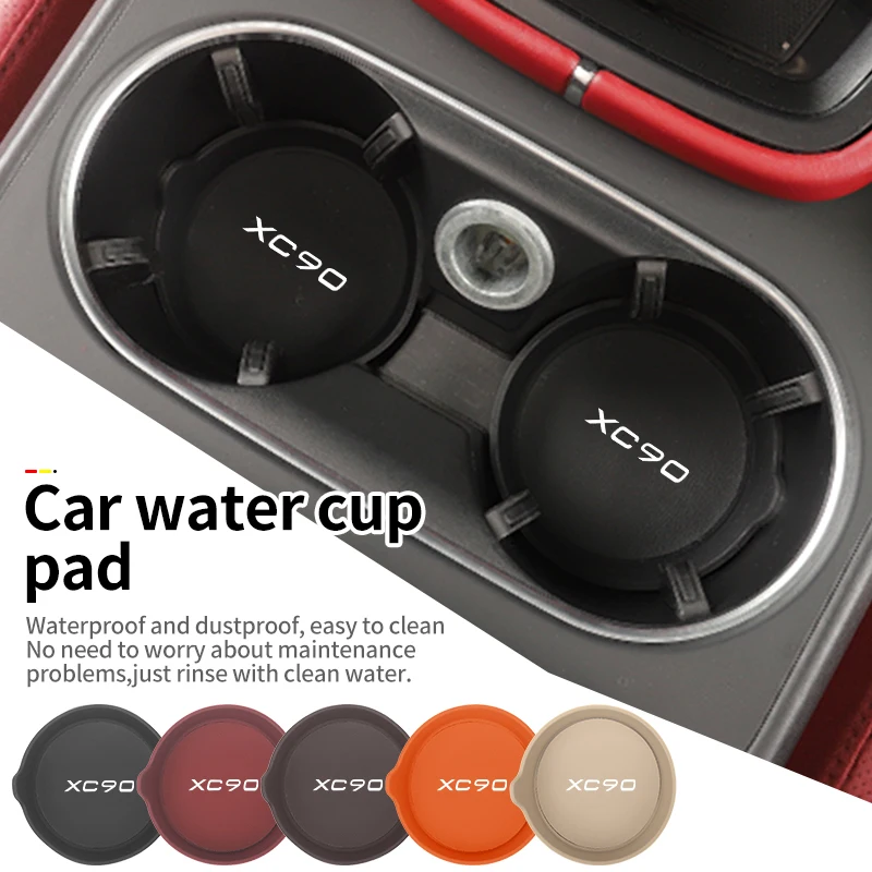 

2Pc Car Silicone Water Cup Pad Coffee Beverage Mat Accessories For Volvo Rdesign XC90 S60 XC60 V70 S80 S40 V50 V40 V60 C30