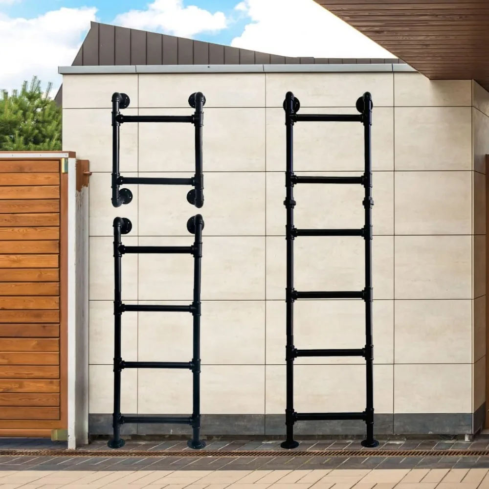 سلم معدني سكني لنافذة الطابق السفلي، مثبت على الحائط أو الأرض، مناسب للمركبات الترفيهية والعلية والأسرة بطابقين