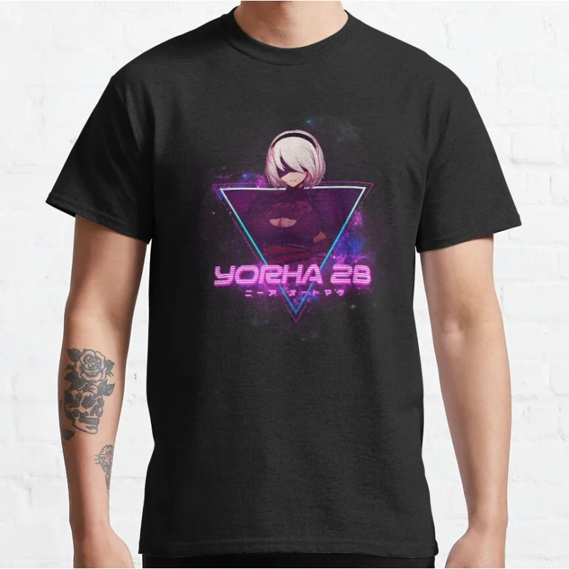 

1205 Nier Automata 2B YoRHa Anime Gift t shirt Kawaii Waifu graphic tee Cyber Punk Y2K Clothes 100% cotton Large size Tops S-6XL