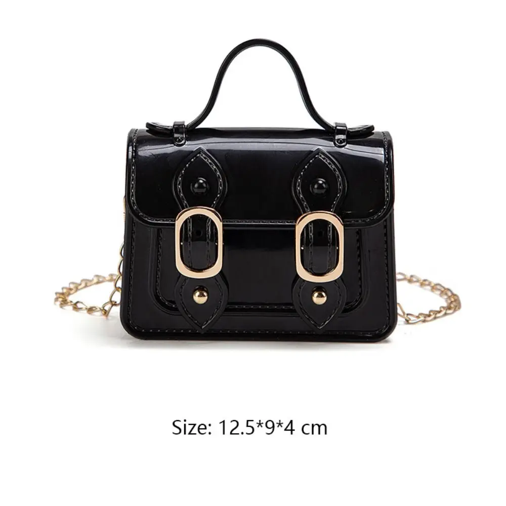 Minimalist PVC Jelly Tote Bag Portable Crossbody Underarm Bag Solid Color Small Square Handbag Girl