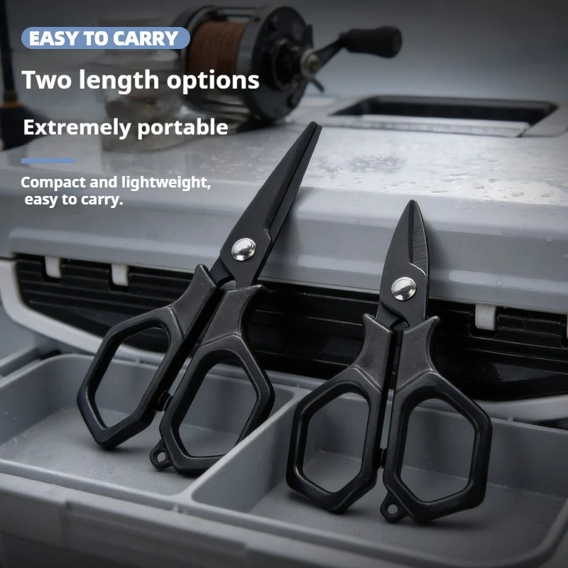 New Serrated Stainless Steel Fishing Scissors, Portable for PE Line, Braided Line & Lead Sheet Cutting, Fishing Tackle