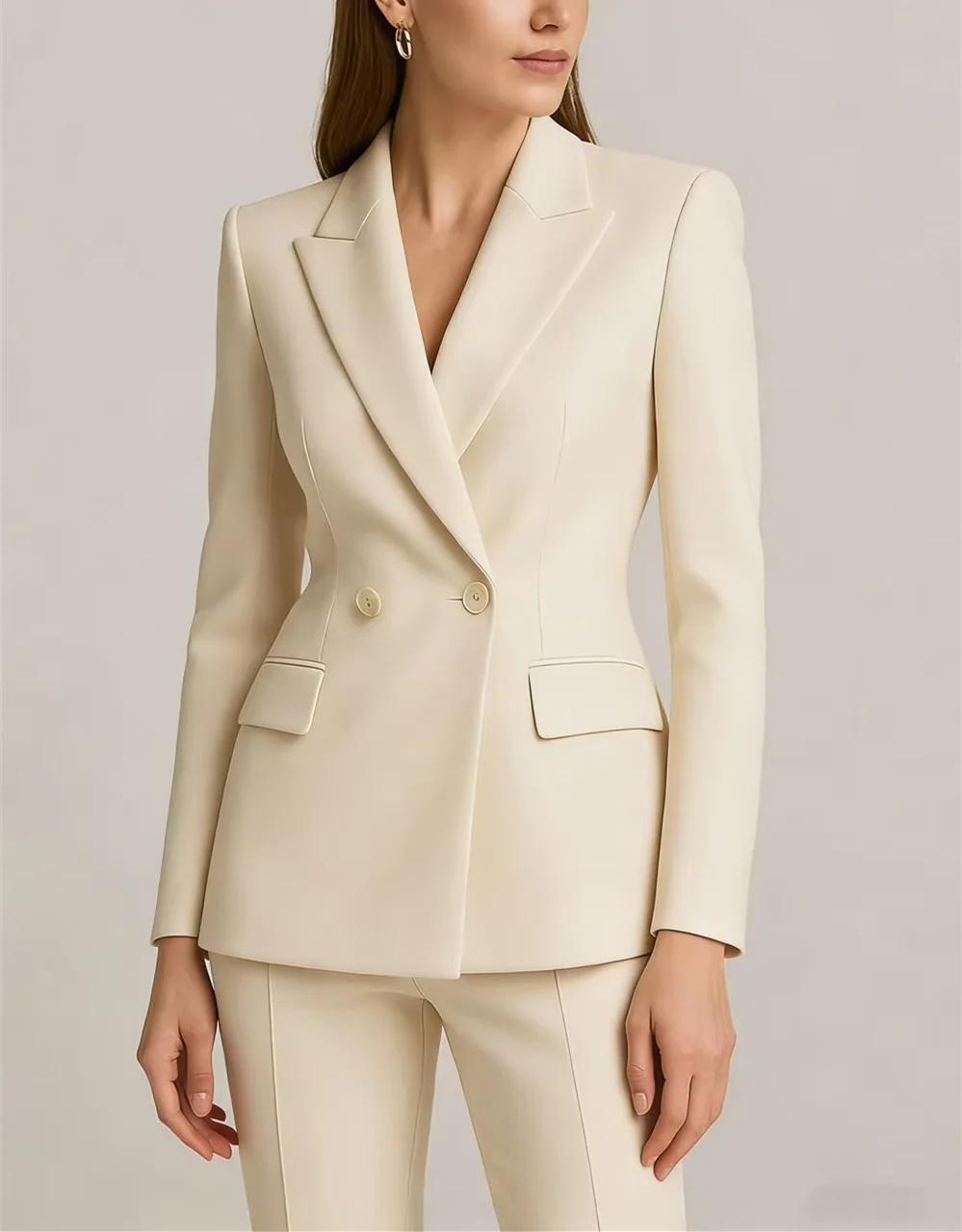 Green 2-Piece Women's Pant Suits Elegant Wedding Occasion Male Clothing Slim Fit Formal Office Lady Blazer Set(Jacket+Pants)