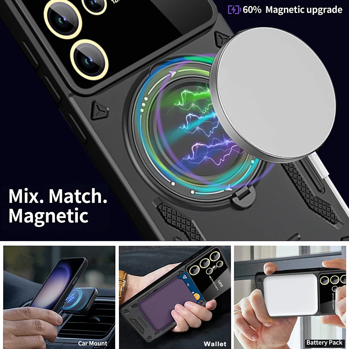 Armor Stand Holder Phone Case For Samsung Galaxy S23 Ultra S23 Plus S23FE S 23 FE Magsafe Wireless Charge Magnetic Cover image 6