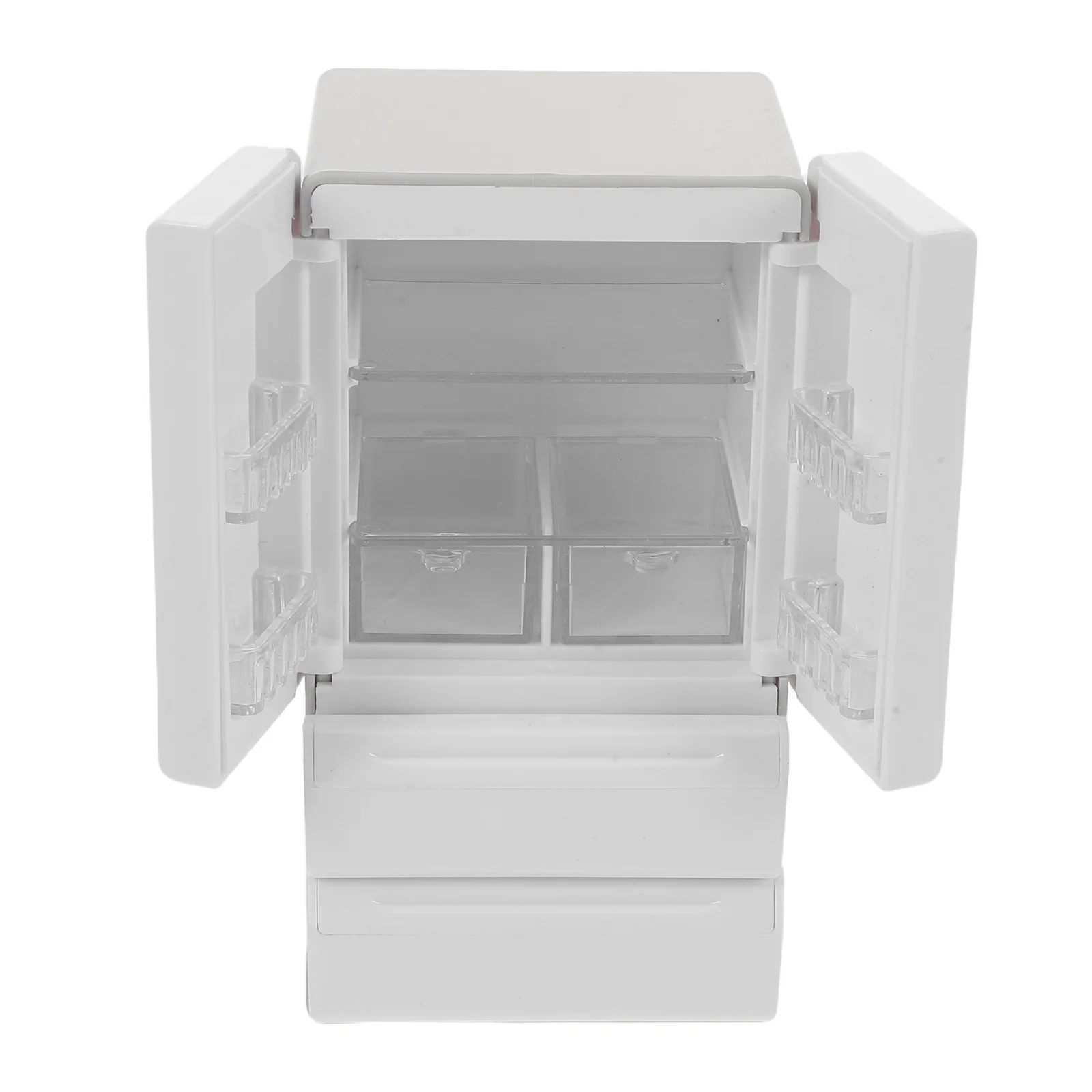 

Miniature Dollhouse Fridge Double Door White Lighted Mini Refrigerator Pretend Play Kitchen Fridge for Kids Bedroom