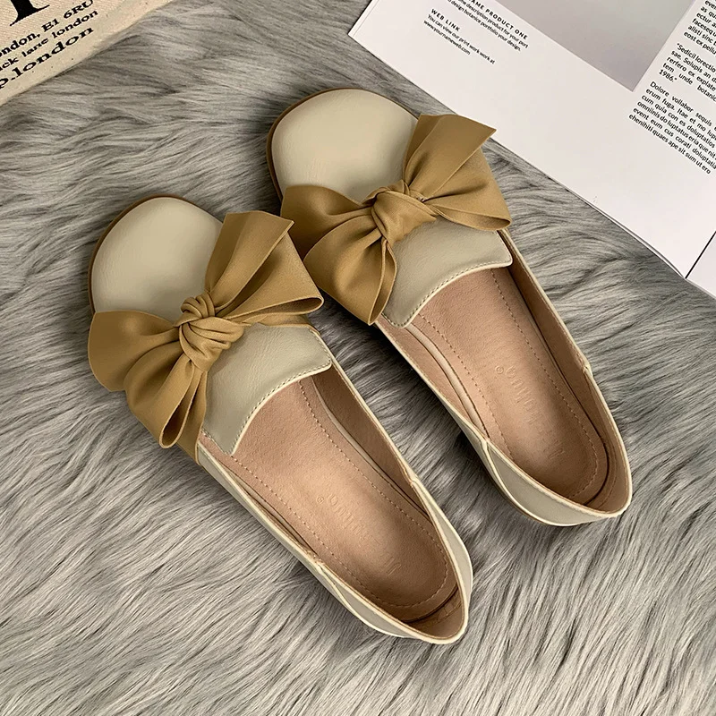 flats shoes women luxury 2023 Spring and Autumn New Flat sole Single Shoes British Style Small Leather Shoes Women Doudou shoes