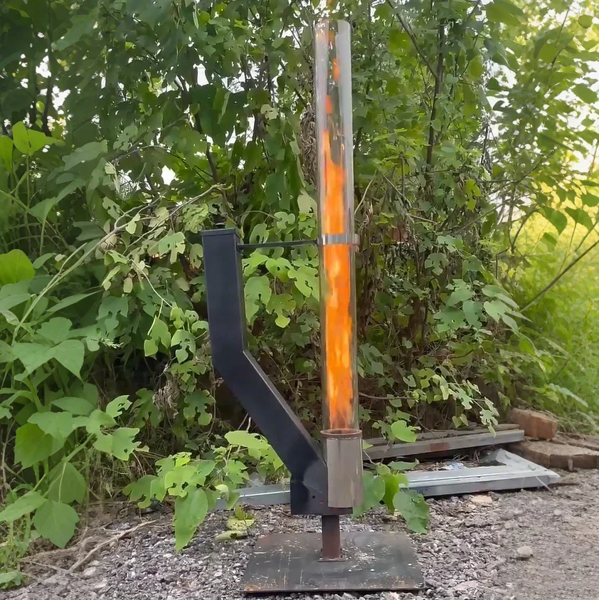 Factory Smokeless Metal Pellet Patio Heater Eco-Friendly  Black  Wood Pellet Rocket Stove