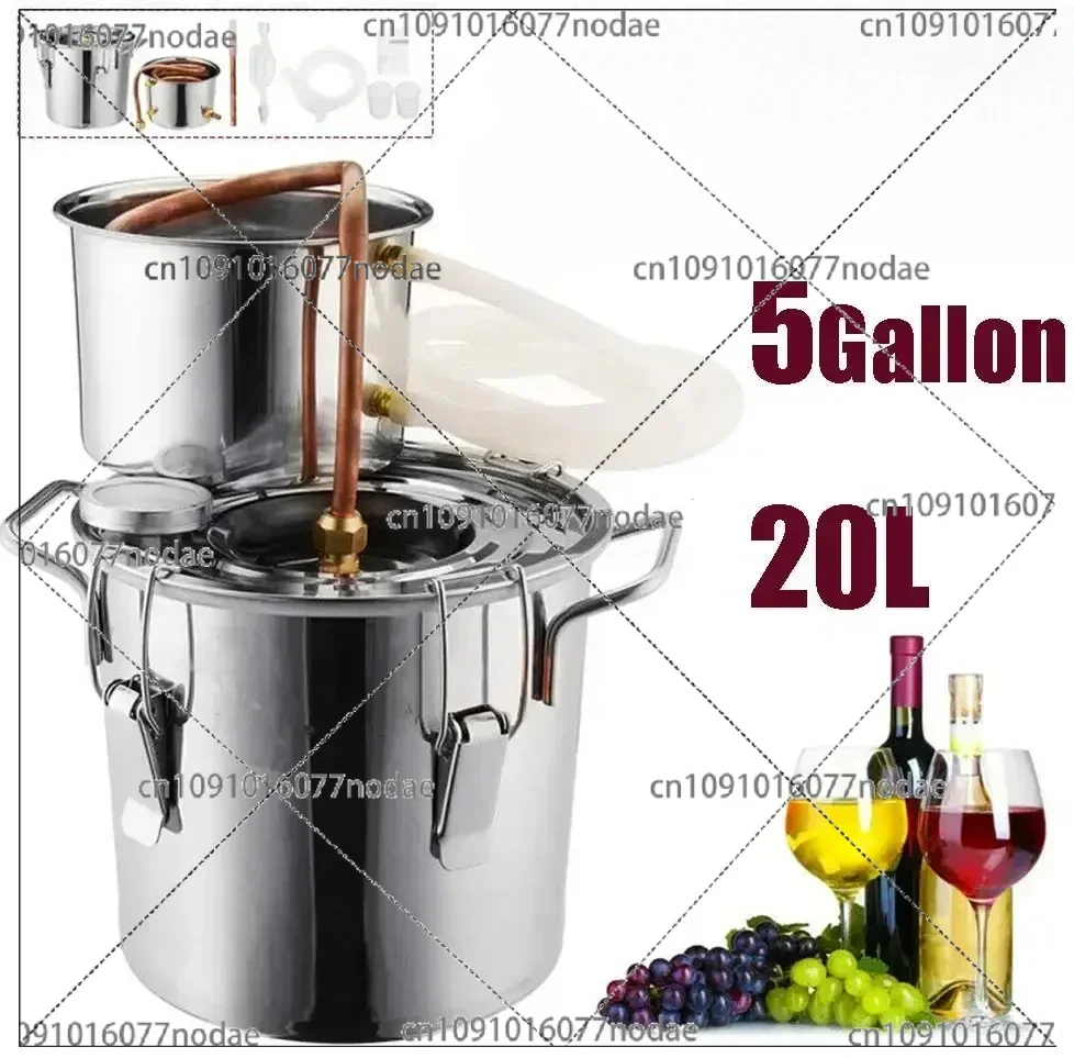 10L/20L 2/5 Distiller Copper Tube Moonshine Still Spirits Home Brew Wine Making Kit Stainless Steel Oil Boiler