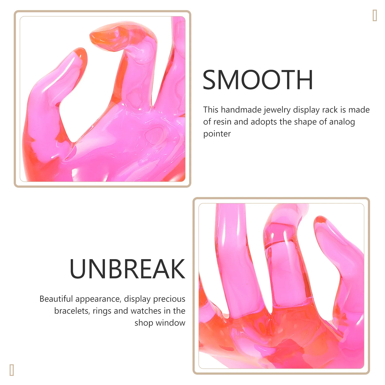 

Hand-Shaped Ring Holder Resin Jewelry Display Stand Multi-Function Desktop Compact Delicate Necklace Bracelet Stand