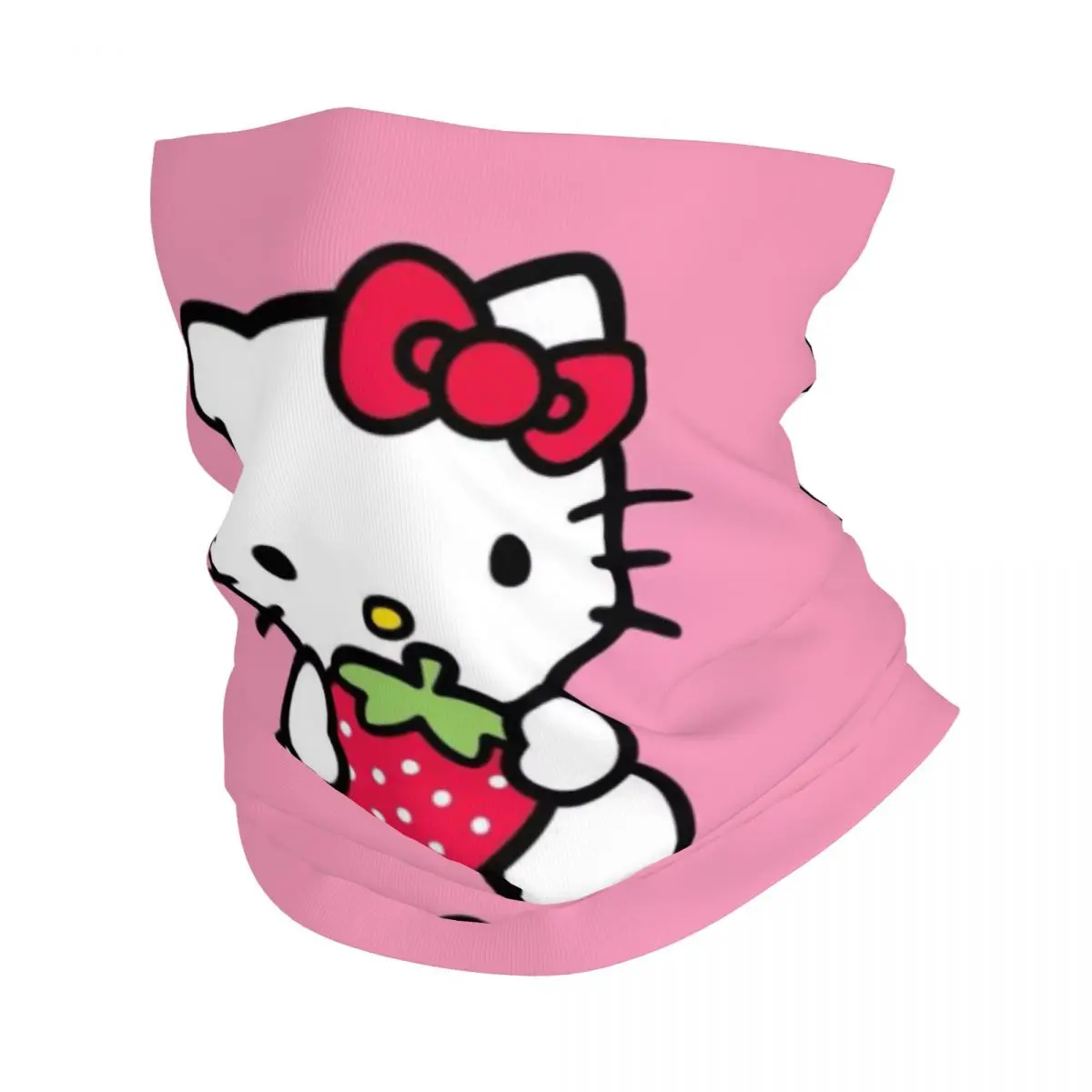 Custom Sanrio Hello Kitty Bandana Winter Neck Warmer Men Windproof Wrap Face Scarf for Hiking Cartoon Gaiter Headband