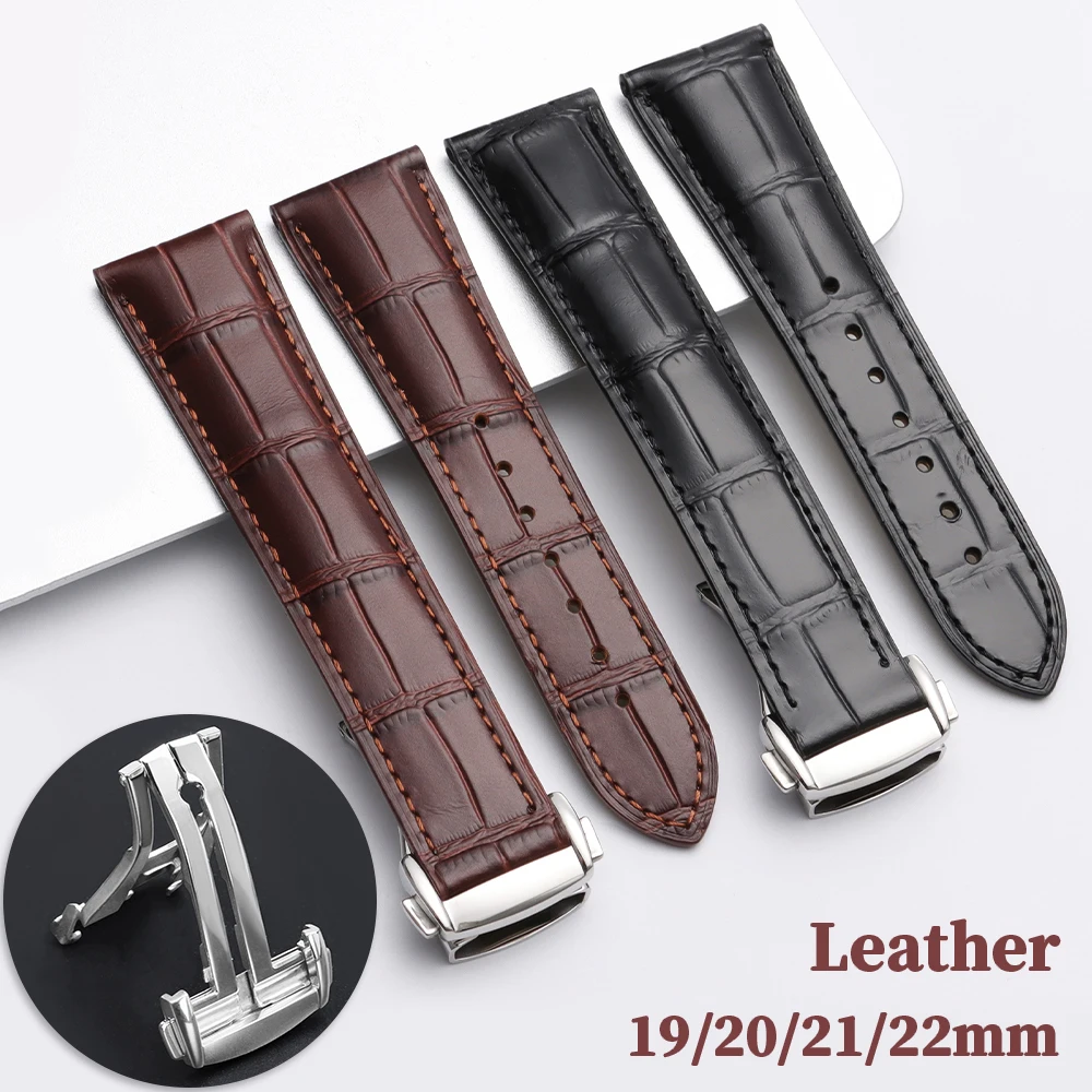 19/20/21/22mm Genuine Cowhide Strap for Omega Speedmaster Leather Watch Band Men Women Replacement Bracelet Universal Wristbelt